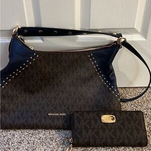 Michael Kors Brown and Navy Women's Bag Set